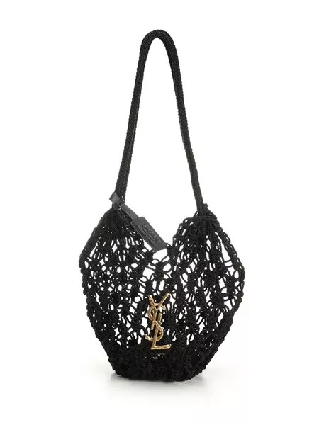 25FW 생로랑 크로쉐 호보백 841312GAAFU1000 Black - SAINT LAURENT