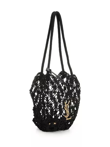 25FW 생로랑 크로쉐 호보백 841312GAAFU1000 Black - SAINT LAURENT