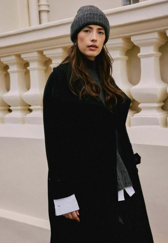  울 하이드 비니 울하이드 알파카 블렌드 비니 다크 그레이