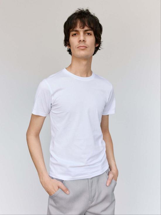  리에르 반팔 티셔츠 리어 저지 코튼 슬림핏 티셔츠