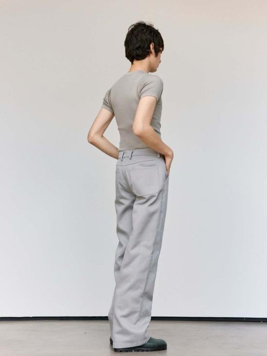  리에르 반팔 티셔츠 리어 포그 실크 파인 립 티셔츠 - RIER