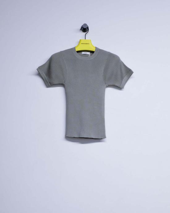  리에르 반팔 티셔츠 리어 포그 실크 파인 립 티셔츠 - RIER