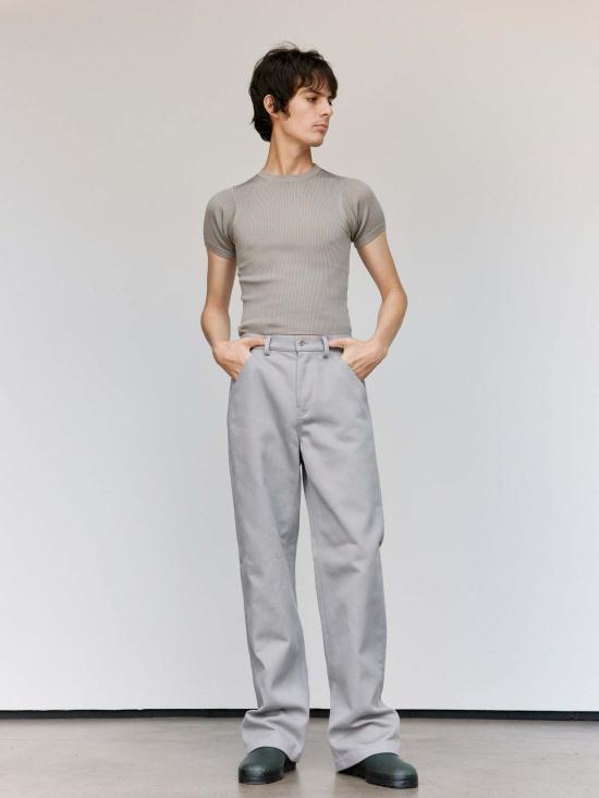  리에르 반팔 티셔츠 리어 포그 실크 파인 립 티셔츠 - RIER