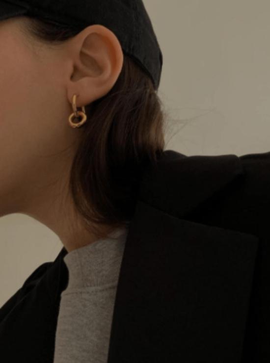  Common Muse 이어링 커먼 뮤즈 더블 후프  골드