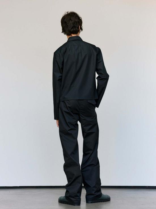  리에르 긴팔 셔츠 리어 블랙 포플린 코튼 미니 셔츠 - RIER