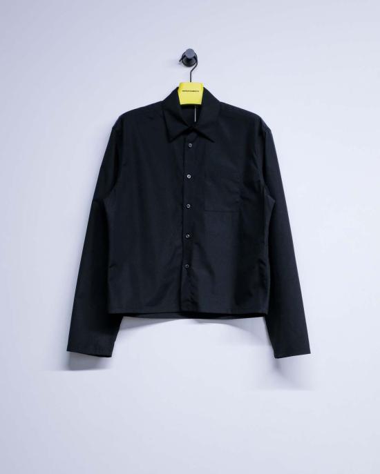  리에르 긴팔 셔츠 리어 블랙 포플린 코튼 미니 셔츠 - RIER