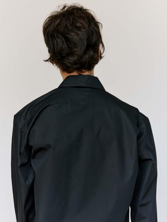  리에르 긴팔 셔츠 리어 블랙 포플린 코튼 미니 셔츠 - RIER