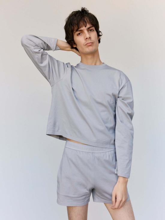  [키즈] 리에르 쇼츠/버뮤다 리어 라이트 그레이 코튼 저지 반바지