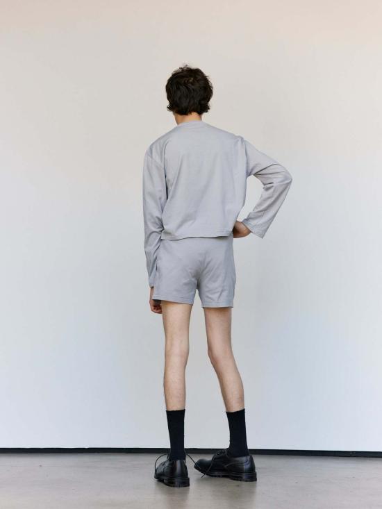  [키즈] 리에르 쇼츠/버뮤다 리어 라이트 그레이 코튼 저지 반바지 - RIER