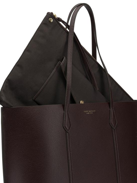 26SS 토리버치 레더 페리 토트백 169476500 BORDEAUX - TORY BURCH