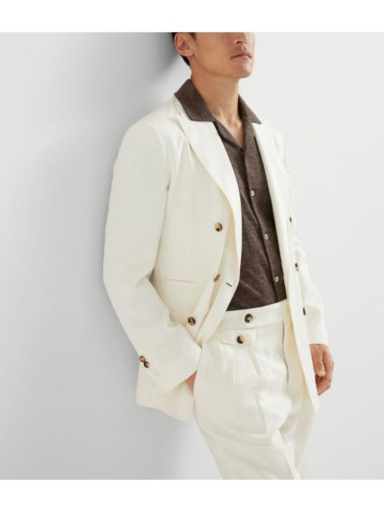 26SS 브루넬로 쿠치넬리 수트 자켓 MR4787BPD C1010 WHITE - BRUNELLO CUCINELLI