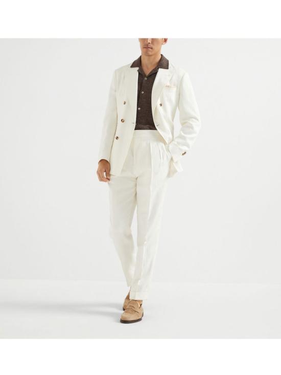 26SS 브루넬로 쿠치넬리 수트 자켓 MR4787BPD C1010 WHITE - BRUNELLO CUCINELLI