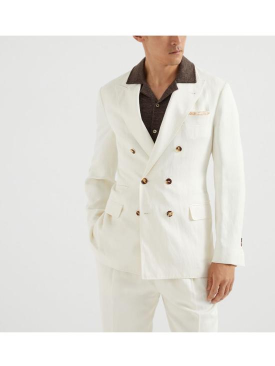 26SS 브루넬로 쿠치넬리 수트 자켓 MR4787BPD C1010 WHITE - BRUNELLO CUCINELLI
