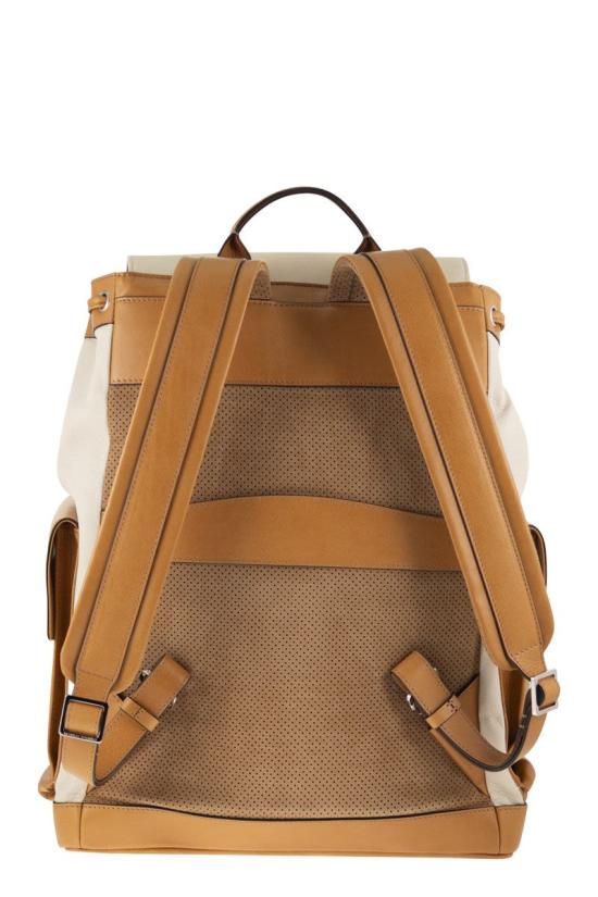 26SS 브루넬로 쿠치넬리 카프스킨 & 카우하이드 백팩 MBATBU356 COK17 NATURAL - BRUNELLO CUCINELLI