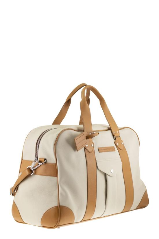 26SS 브루넬로 쿠치넬리 그레인드 카프스킨 스트리트 백 MBATBU394 COK17 NATURAL - BRUNELLO CUCINELLI