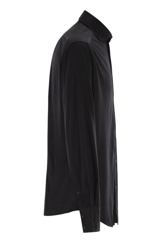 26SS 브루넬로 쿠치넬리 프렌치 칼라 셔츠 MD8216686 C101 BLACK - BRUNELLO CUCINELLI