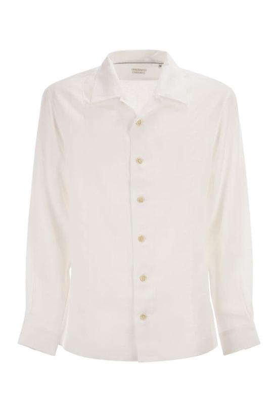 26SS 브루넬로 쿠치넬리 이지 핏 리넨 셔츠 MM6840618 C001 WHITE