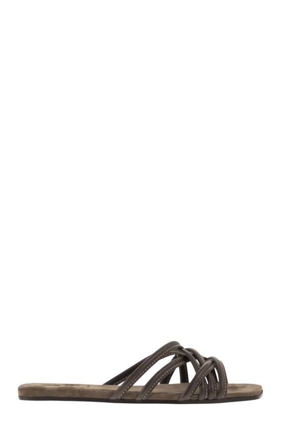 26SS 브루넬로 쿠치넬리 샌들 MZGAC3239 C8279 DARK BROWN