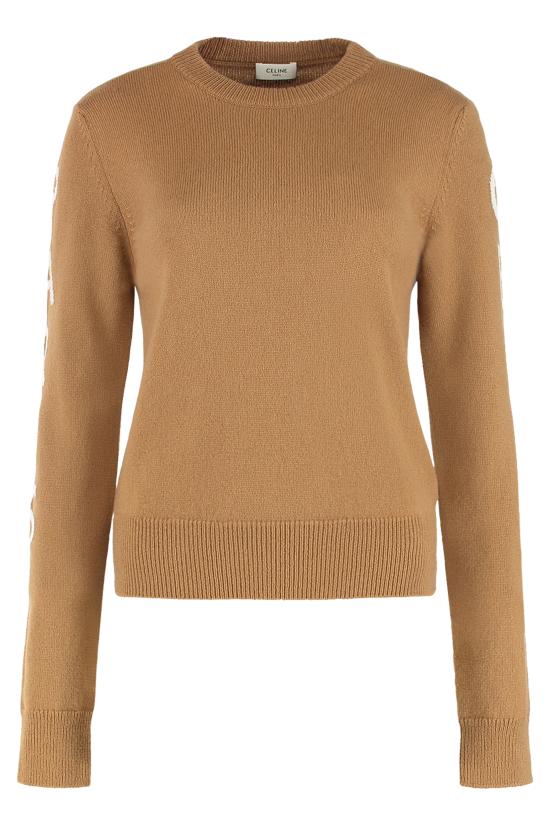 25FW 셀린느 울 캐시미어 크루넥 스웨터 RX0HS2I93GHO4 Camel