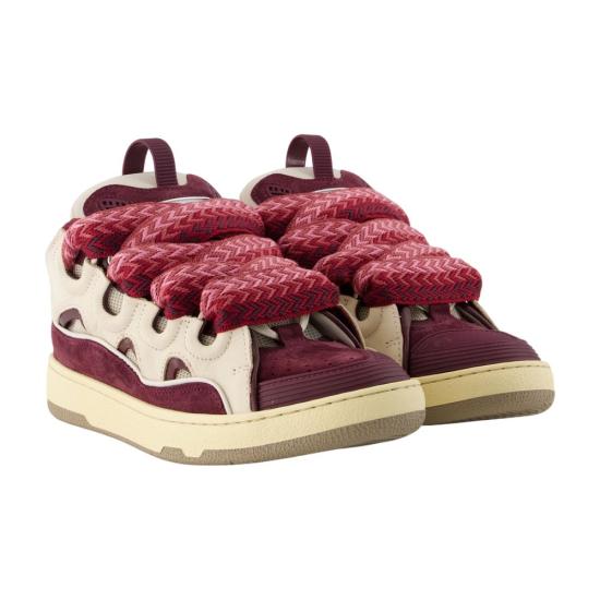25FW 랑방 스니커즈 FUSKDK12BICOE250539 BEIGE BURGUNDY - LANVIN