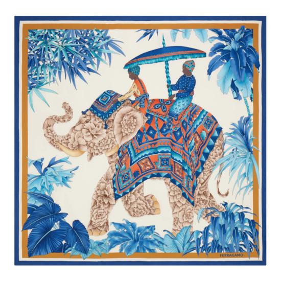 26SS 살바토레 페라가모 머플러/스카프 790178 310233NAVY TURCHESE BEIGE MultiColour