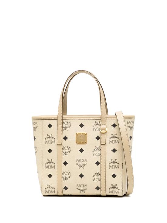 25FW 엠시엠 토트백 MWPAATN04 I8 BEIGE BLACK LOGO