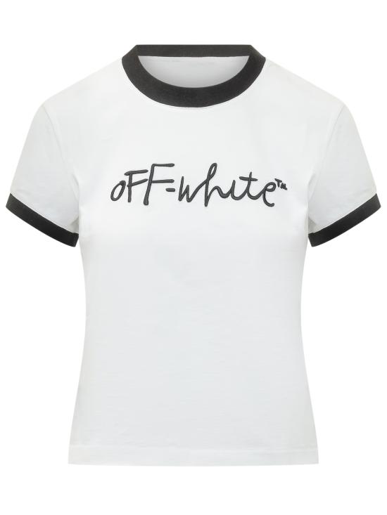 26SS 오프화이트 반팔 티셔츠 2AA112S26JER001 0110 WHITE BLACK