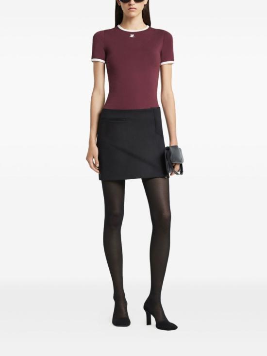 25FW 쿠레쥬 반팔 티셔츠 125JTS017JS0203 B213 Burgundy - COURREGES