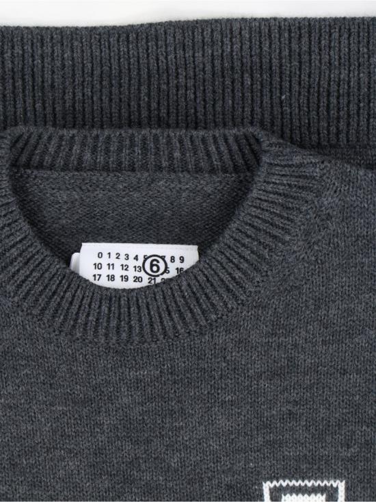 26SS MM6 메종마르지엘라 투인원 바시티 니트 스웨터 SH0HL0039 M13206855M Grey - MM6 MAISON MARGIELA