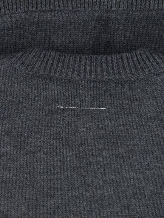 26SS MM6 메종마르지엘라 투인원 바시티 니트 스웨터 SH0HL0039 M13206855M Grey - MM6 MAISON MARGIELA