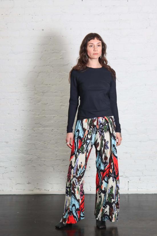  헨릭 빕스코브 스트레이트 팬츠 Henrik Vibskov 폴드 플리세  당근 - HENRIK VIBSKOV