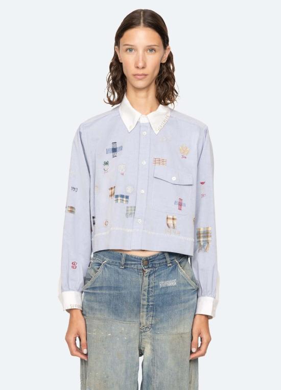  씨뉴욕 셔츠 Sea Ny Claira L/S 셔츠 블루 - SEA NY