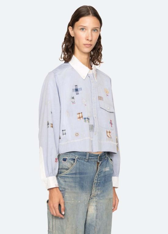  씨뉴욕 셔츠 Sea Ny Claira L/S 셔츠 블루 - SEA NY