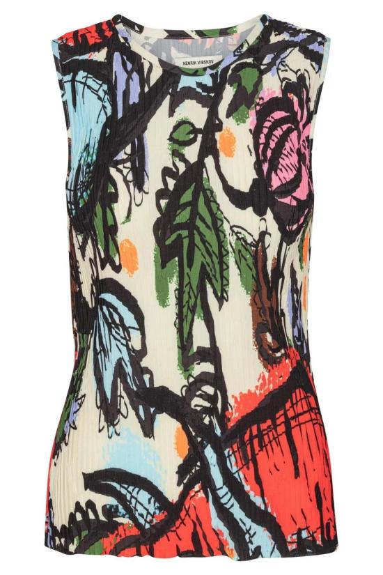  헨릭 빕스코브 민소매 티셔츠 Henrik Vibskov 당근 소재 민소매 플리세 탑 - HENRIK VIBSKOV