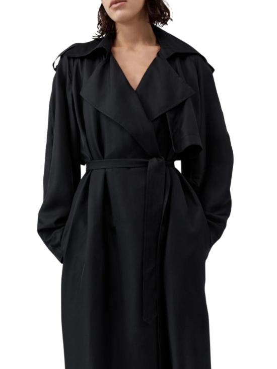  세인트아그니 트렌치 코트 세인트 아그니 실크 트윌 릴렉스드 - ST.AGNI