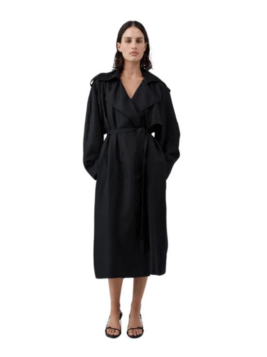  세인트아그니 트렌치 코트 세인트 아그니 실크 트윌 릴렉스드 - ST.AGNI