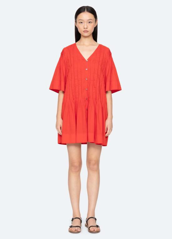  씨뉴욕 숏 원피스 Sea Ny Alberte 튜닉 드레스 레드 - SEA NY