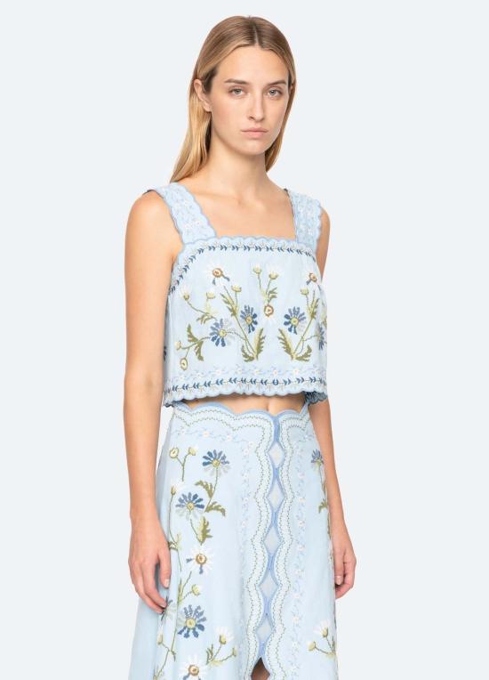  씨뉴욕 민소매 티셔츠 씨 니 오드라 탑 블루 - SEA NY