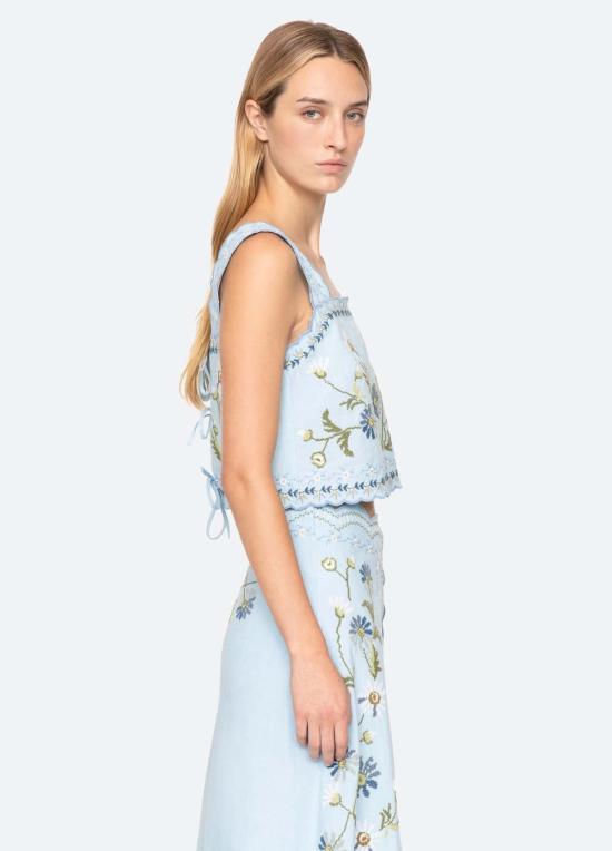  씨뉴욕 민소매 티셔츠 씨 니 오드라 탑 블루 - SEA NY