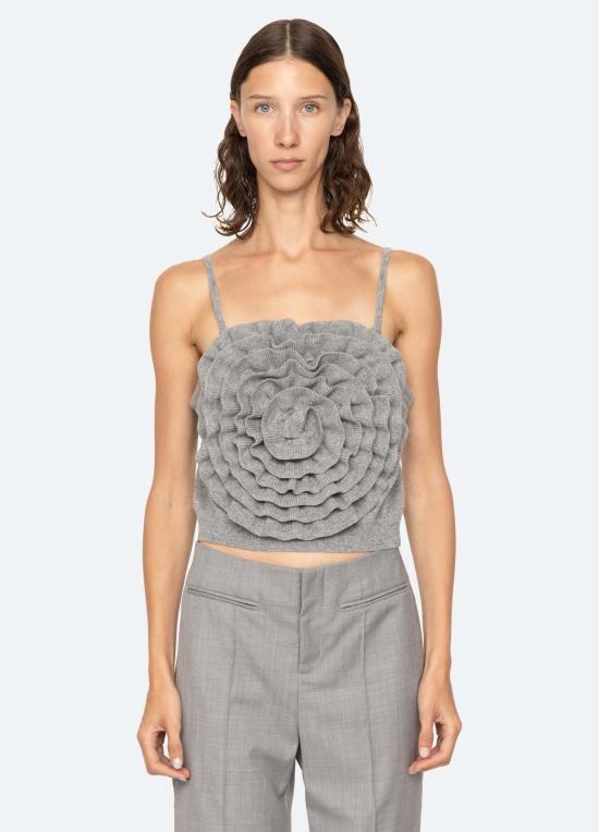  씨뉴욕 블라우스 씨 니 미네트 탑 그레이