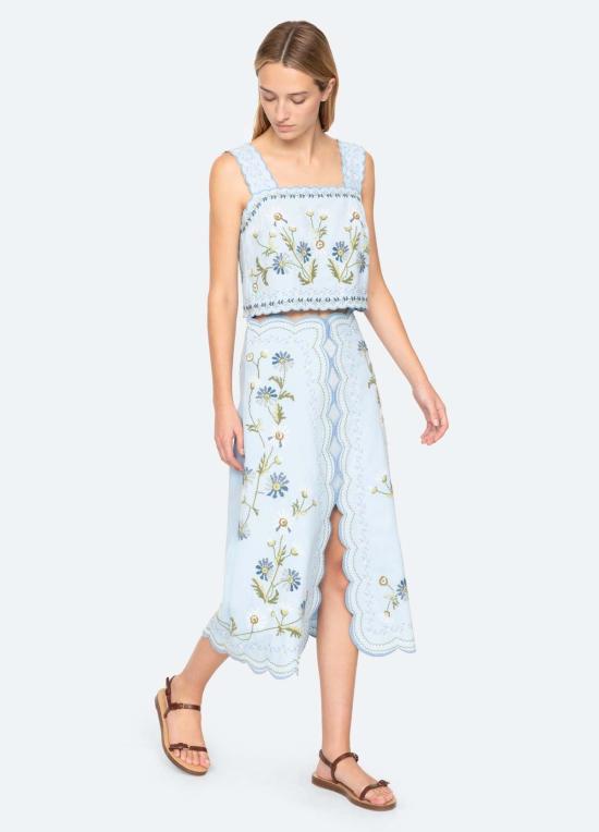  씨뉴욕 미디 스커트 씨 니 오드라 스커트 블루 - SEA NY