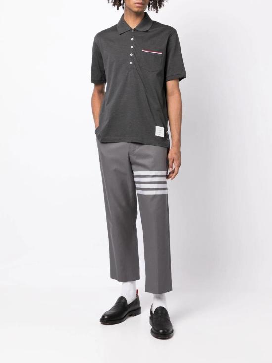 26SS 톰브라운 피케 포켓 폴로 티셔츠 MJP022A01455025 GREY - THOM BROWNE