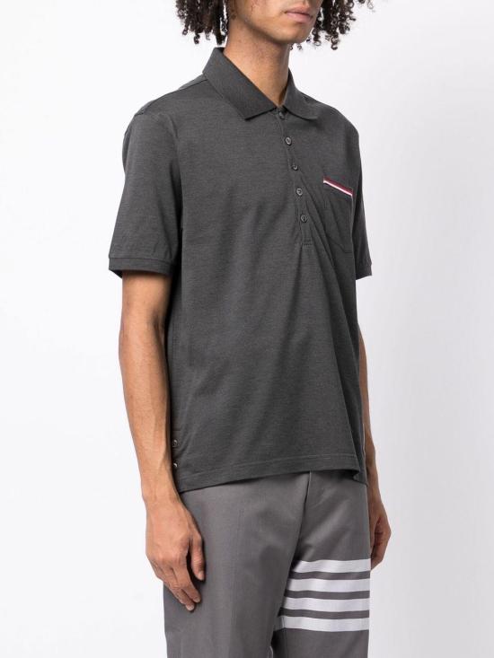 26SS 톰브라운 피케 포켓 폴로 티셔츠 MJP022A01455025 GREY - THOM BROWNE