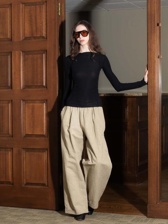  베이스레인지 긴팔 티셔츠 오마토 긴팔 상의 블랙