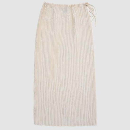  AZUR 롱 스커트 아주르 플리스 새틴 실크 - OTHER BRANDS