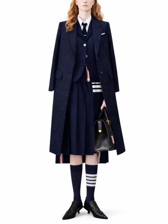 26SS 톰브라운 코튼 4바 밀라노 클래식 브이넥 가디건 FKC207A 00219415 BLUE - THOM BROWNE