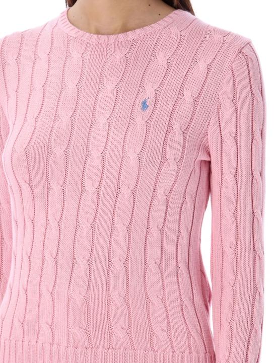 26SS 폴로 랄프로렌 폴로 자수 케이블 니트 스웨터 211971869 Pink - POLO RALPH LAUREN