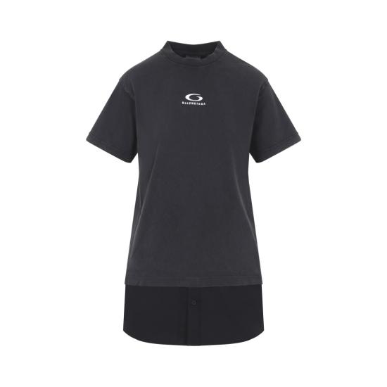 26SS 발렌시아가 미디 원피스 858621 TTVU2 Black