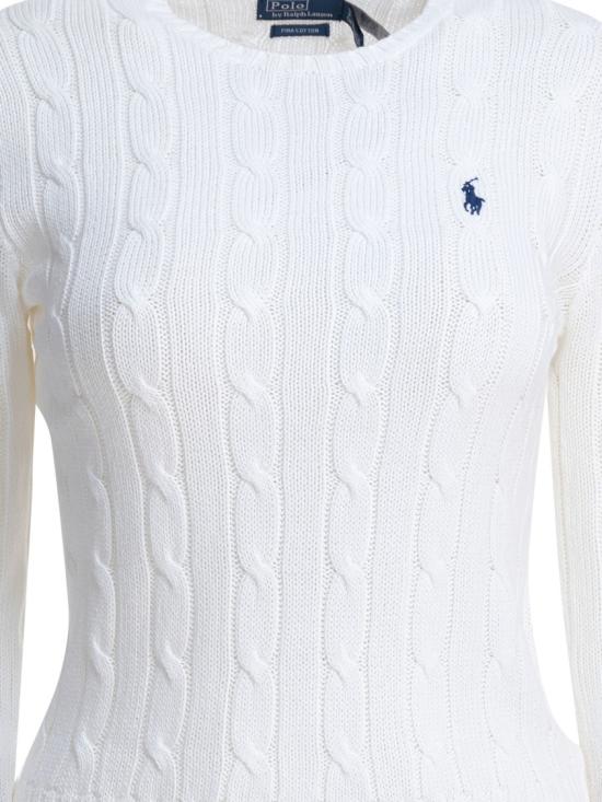 26SS 폴로 랄프로렌 폴로 자수 케이블 니트 스웨터 211971869007 White - POLO RALPH LAUREN