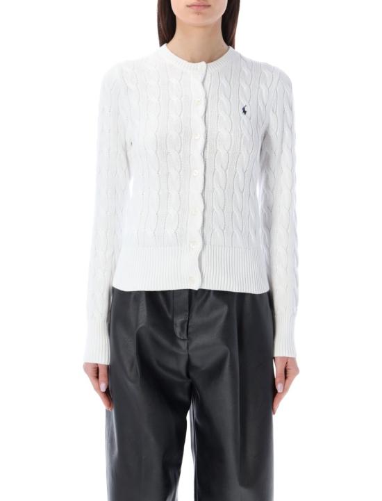 26SS 폴로 랄프로렌 폴로 자수 케이블 니트 가디건 211971868 White